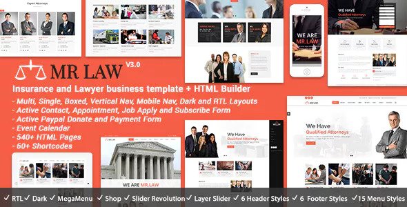 Mr Law – 律师事务所HTML模板 – v3.0-蟹程序