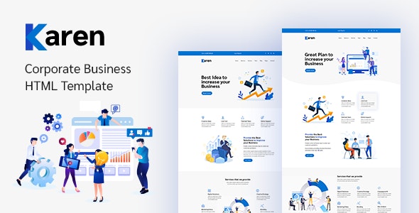 Karen – 企业公司网站 Bootstrap 4 模板 – v1.0.1-蟹程序