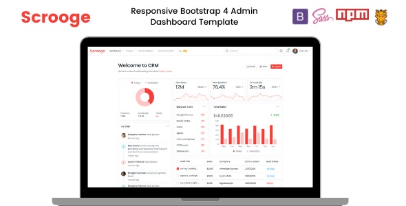 Scrooge – 响应式管理仪表板HTML模板-蟹程序