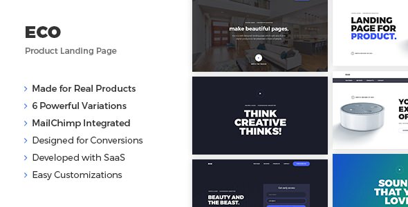 Eco – 产品着陆页HTML模板-蟹程序