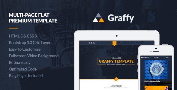 GRAFFY – 响应式企业公司网站模板-蟹程序