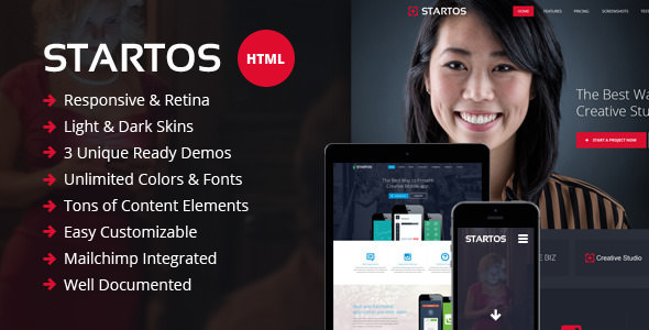 Startos – Responsive HTML5 Landing Page-蟹程序