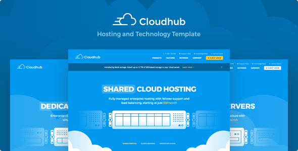 Cloudhub – 主机空间托管HTML模板 – v1.11-蟹程序