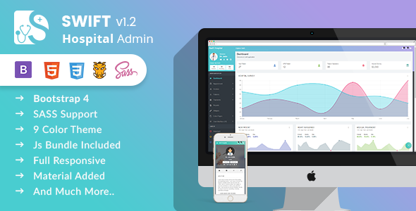 Swift Hospital v1.3.0 – Bootstrap 4 医疗行业管理面板-蟹程序