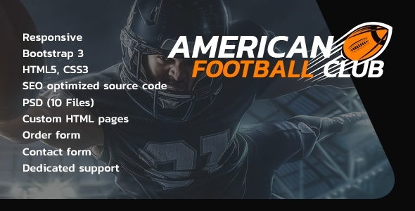 American Football 橄榄球HTML5模板-蟹程序