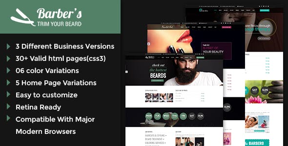 Barber – 理发店美发沙龙Html模板 – v1.2-蟹程序