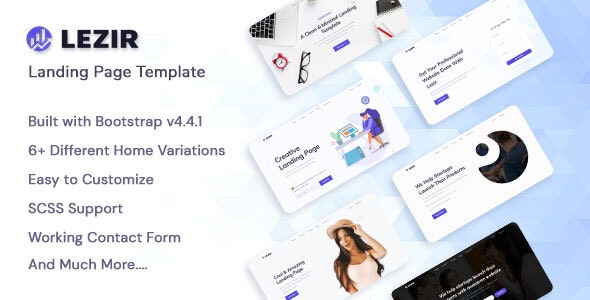 Lezir – 着陆页HTML网站模板 – v1.0-蟹程序