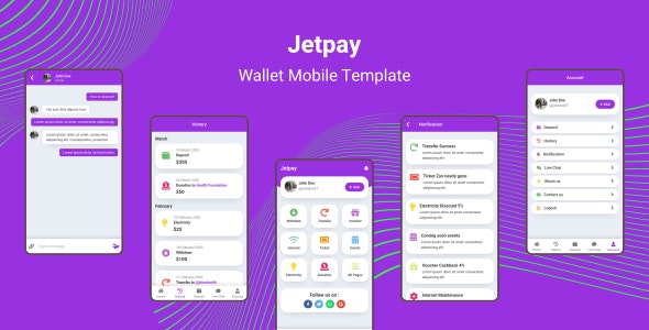 Jetpay – 移动支付钱包HTML5模板-蟹程序