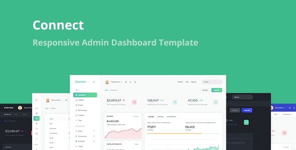 Connect – 响应式后台管理面板HTML5模板 – v1.1-蟹程序