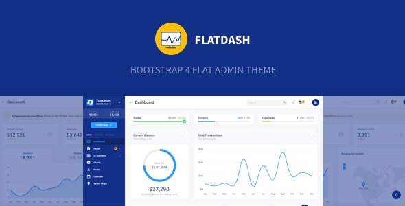 FlatDash – Bootstrap 4 响应式后台管理面板-蟹程序