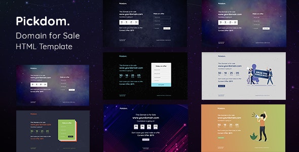 Pickdom – 网站域名销售网站HTML5模板-蟹程序
