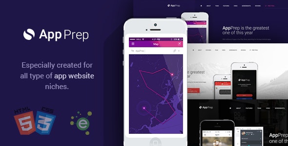 AppPrep – 创意程序应用APP着陆页HTML5网站模板-蟹程序