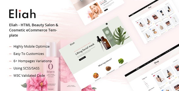 Edit Eliah – 美容院化妆品电子商务HTML5模板-蟹程序