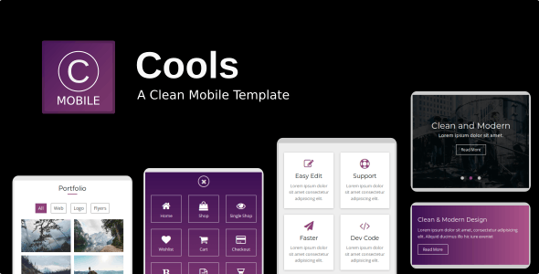 Cools – 简约轻型移动手机版HTML5模板-蟹程序