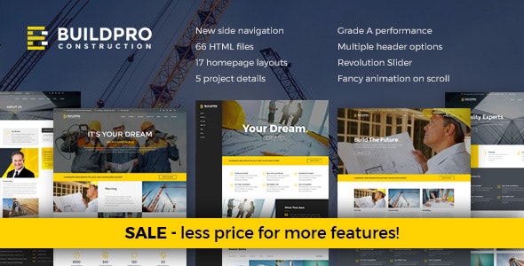 BuildPro – 工程建筑施工企业网站HTML5模板 – v1.3-蟹程序