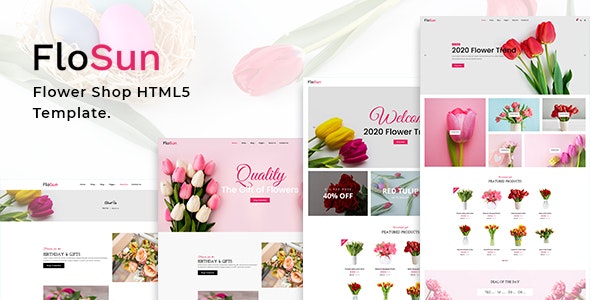 FloSun – 鲜花绿植花店盆景网站HTML5模板-蟹程序