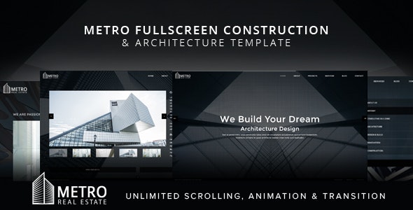 Metro – 全屏施工建筑工程网站HTML5模板-蟹程序