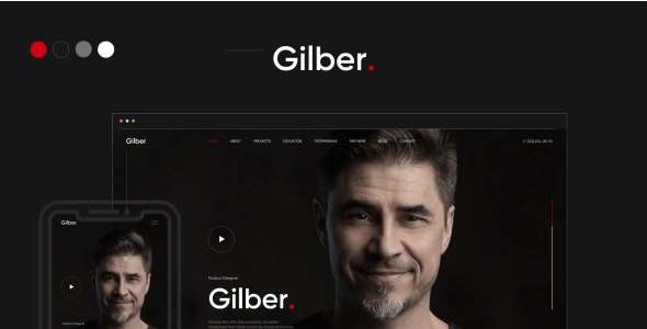 Gilber – 专业个人简历名片HTML5模板-蟹程序