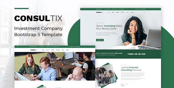 Consultix – 投资公司响应式Bootstrap 5模板-蟹程序