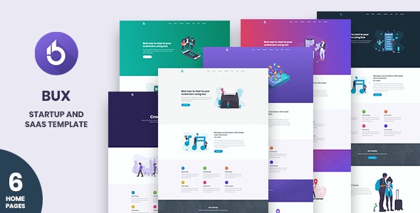 Bux – SaaS 企业项目启动网站HTML5模板-蟹程序