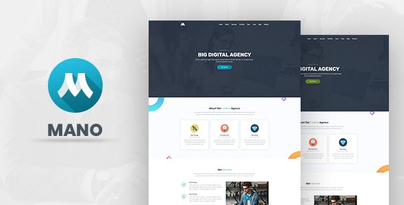 Mano – 极简单页时差效果HTML5企业网站模板-蟹程序