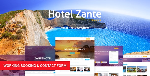 Zante – 酒店度假村客房预约HTML5模板 – v1.3-蟹程序