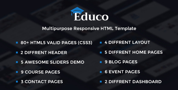 Educo – 电子教学Bootstrap Html模板 – v3.0.0-蟹程序