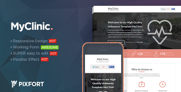 MyClinic – 医疗HTML着陆页-蟹程序
