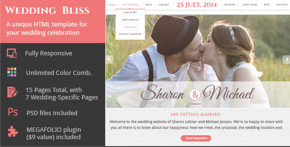 Wedding Bliss – 婚庆公司静态网站HTML5模板-蟹程序