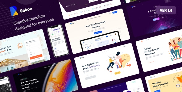 Rakon – 多用途企业网站着陆页HTML5模板 – v2.4-蟹程序