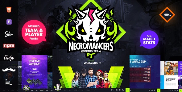 Necromancers – 电子竞技团队游戏网站HTML模板 – v1.5.1-蟹程序