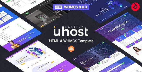 Uhost – 网站托管虚拟主机服务器WHMCS模板 – v8.1-蟹程序