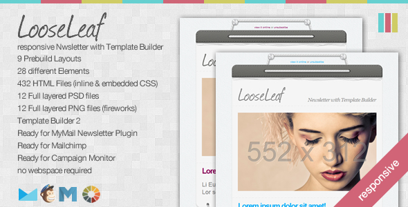 Loose Leaf – 自适应 电子邮件 HTML5 模板-蟹程序